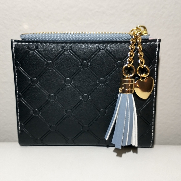 NWOT Tricolor Wallet with Tassel and Heart Charm - Picture 9 of 11